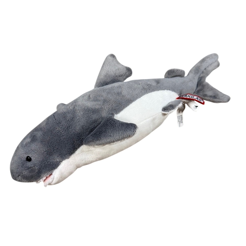 Douglas Cuddle Toys Grey White Shark Plush Stuffed Animal‎